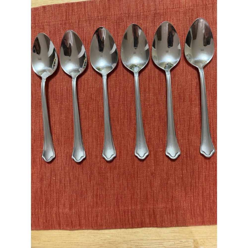 6 International Capri Frost‎ Soup/Oval Spoons Replacement Stainless Flatware